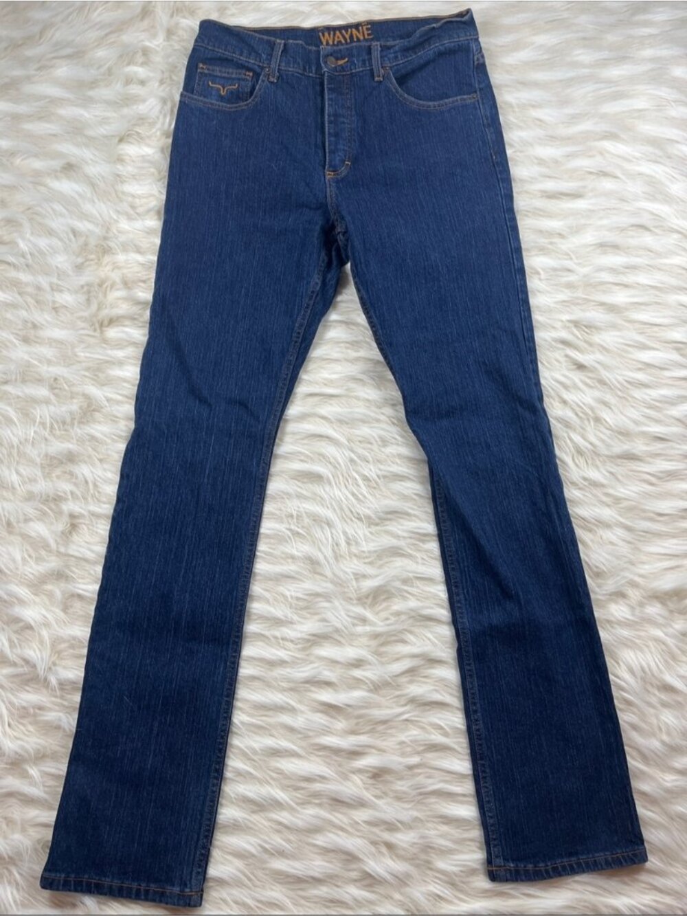 Kimes Jeans Wayne Western Jeans 34x36 Slim Bootcut Dark Wash
